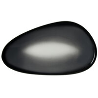 World Tableware PEB-8-O Pebblebrook 10 1/2" x 6" Obsidian Organic Porcelain Tray - 12/Case
