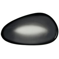 Reserve by Libbey PEB-8-O Pebblebrook 10 1/2" x 6" Obsidian Organic Porcelain Tray - 12/Case