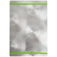 Menu Solutions ALSIN58-RB Alumitique 5 1/2" x 8 1/2" Customizable Swirl Aluminum Menu Board with Green Bands