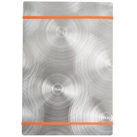 Menu Solutions ALSIN58-RB Alumitique 5 1/2" x 8 1/2" Customizable Swirl Aluminum Menu Board with Orange Bands