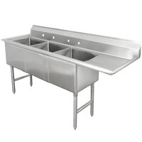Advance Tabco FC-3-2424-24-X Spec Line Fabricated One Compartment Pot Sink with One Drainboard - 36 1/2 inch - Right Drainboard