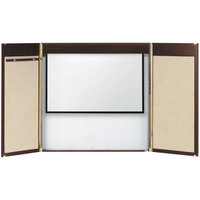 Aarco WC-2 48 inch x 48 inch Walnut Laminate White Markerboard Conference Cabinet with Projection Screen