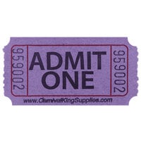 Carnival King Purple 1-Part Customizable "Admit One" Tickets