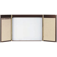 Aarco WC-1 36 inch x 48 inch Walnut Laminate White Markerboard Conference Cabinet with Projection Screen