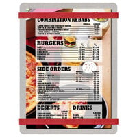 Menu Solutions ALSIN57-RB Alumitique 5" x 7" Customizable Brushed Aluminum Menu Board with Red Bands