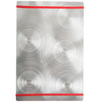 Menu Solutions ALSIN58-RB Alumitique 5 1/2" x 8 1/2" Customizable Swirl Aluminum Menu Board with Red Bands