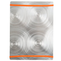 Menu Solutions ALSIN57-RB Alumitique 5" x 7" Customizable Swirl Aluminum Menu Board with Orange Bands