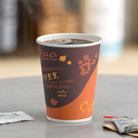 Choice 12 oz. Coffee Print Poly Paper Hot Cup - 50/Pack