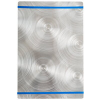 Menu Solutions ALSIN58-RB Alumitique 5 1/2" x 8 1/2" Customizable Swirl Aluminum Menu Board with Royal Blue Bands