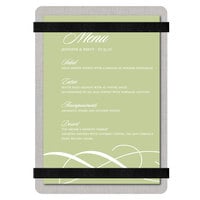 Menu Solutions ALSIN46-RB Alumitique 4" x 6" Customizable Brushed Aluminum Menu Board with Black Bands