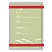 Menu Solutions ALSIN46-RB Alumitique 4" x 6" Customizable Brushed Aluminum Menu Board with Red Bands