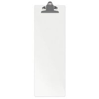 Menu Solutions ACRCLP-BD Clear Frosted 4 1/4" x 14" Customizable Acrylic Menu Clip Board