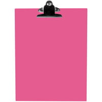 Menu Solutions ACRCLP-C Pink 8 1/2" x 11" Customizable Acrylic Menu Clip Board