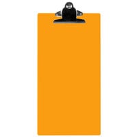 Menu Solutions ACRCLP-B Orange 5 1/2" x 11" Customizable Acrylic Menu Clip Board