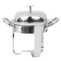 World Tableware MCD-5 10 oz. Round Stainless Steel Personal Chafing Dish Set - 12/Case