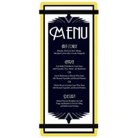 Menu Solutions ACRB-BA Yellow 4 1/4" x 11" Customizable Acrylic Menu Board with Rubber Band Straps
