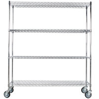 Regency 18 inch x 60 inch NSF Stainless Steel 4-Shelf Kit with 64 inch Posts and Casters