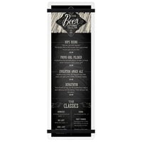 Menu Solutions ACRB-BD Clear Frosted 4 1/4" x 14" Customizable Acrylic Menu Board with Rubber Band Straps