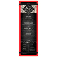 Menu Solutions ACRB-BD Red 4 1/4" x 14" Customizable Acrylic Menu Board with Rubber Band Straps