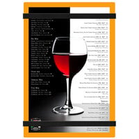 Menu Solutions ACRB-A Orange 5 1/2" x 8 1/2" Customizable Acrylic Menu Board with Rubber Band Straps