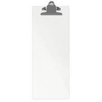 Menu Solutions ACRCLP-BA Clear Frosted 4 1/4" x 11" Customizable Acrylic Menu Clip Board
