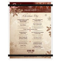 Menu Solutions ACRB-C Clear Frosted 8 1/2" x 11" Customizable Acrylic Menu Board with Rubber Band Straps