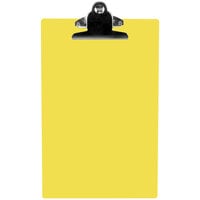 Menu Solutions ACRCLP-A Yellow 5 1/2 inch x 8 1/2 inch Customizable Acrylic Menu Clip Board / Check Presenter