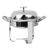 World Tableware MCD-6 15 oz. Round Stainless Steel Personal Chafing Dish Set - 12/Case