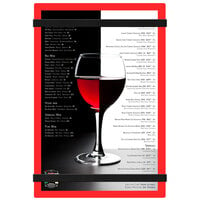 Menu Solutions ACRB-A Red 5 1/2" x 8 1/2" Customizable Acrylic Menu Board with Rubber Band Straps