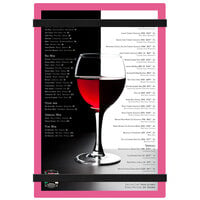 Menu Solutions ACRB-A Pink 5 1/2" x 8 1/2" Customizable Acrylic Menu Board with Rubber Band Straps