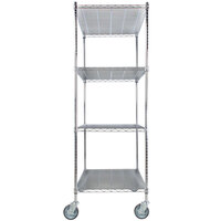 Regency 24 inch x 48 inch NSF Stainless Steel 4-Shelf Kit with 64 inch Posts and Casters