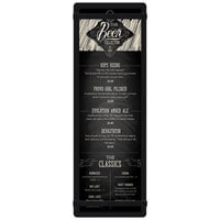 Menu Solutions ACRB-BD Black 4 1/4" x 14" Customizable Acrylic Menu Board with Rubber Band Straps