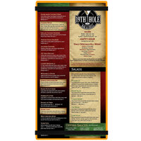 Menu Solutions ACRB-B Orange 5 1/2" x 11" Customizable Acrylic Menu Board with Rubber Band Straps