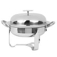 World Tableware MCD-8 45 oz. Round Stainless Steel Personal Chafing Dish Set - 12/Case