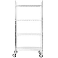 Regency 24 inch x 36 inch NSF Stainless Steel 4-Shelf Kit with 64 inch Posts and Casters