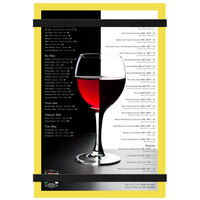 Menu Solutions ACRB-A Yellow 5 1/2" x 8 1/2" Customizable Acrylic Menu Board with Rubber Band Straps