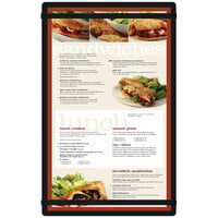 Menu Solutions ACRB-D Black 8 1/2" x 14" Customizable Acrylic Menu Board with Rubber Band Straps