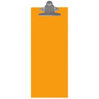 Menu Solutions ACRCLP-BA Orange 4 1/4" x 11" Customizable Acrylic Menu Clip Board
