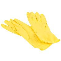 Large Multi-Use Yellow Rubber Fully Lined Gloves, Pair - 12/Pack