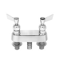 Fisher 11398 Remote Mounted 1/2 inch Stainless Steel Faucet Base with 4 inch Centers, Check Stems, and Lever Handles