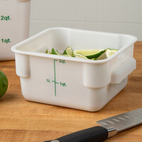 Choice 2 Qt. White Square Polypropylene Food Storage Container with Green Gradations