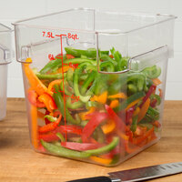 Choice 8 Qt. Clear Square Polycarbonate Food Storage Container