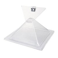 Rosseto SA123 Swan 15 3/16 inch x 15 3/16 inch Clear Acrylic Pyramid Cover with Flip Door