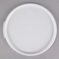 Choice 6 and 8 Qt. White Round Polypropylene Food Storage Container Lid