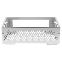 Rosseto SM259 Multi-Chef Iris 21 1/2" x 13 1/2" x 7 1/4" Stamped Brushed Stainless Steel Chafer Alternative Warmer Base