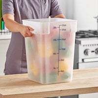 Choice 22 Qt. Translucent Square Polypropylene Food Storage Container