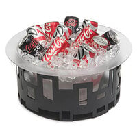 Rosseto SA112 17 inch Frosted Acrylic Round Ice Tub with Drip Tray