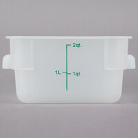 Choice 2 Qt. Translucent Square Polypropylene Food Storage Container with Green Gradations