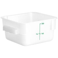Choice 2 Qt. Translucent Square Polypropylene Food Storage Container with Green Graduations