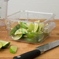 Choice 2 Qt. Clear Square Polycarbonate Food Storage Container with Green Gradations